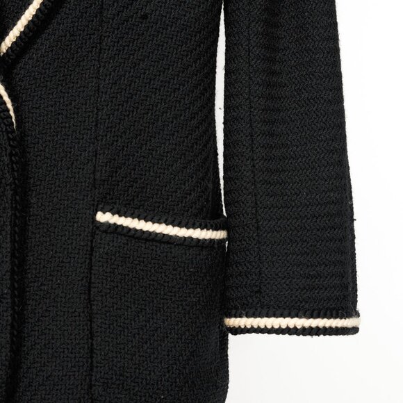 Chanel Boutique 80's Black Wool-Tweed Double-Breasted Blazer - Picture 5 of 9